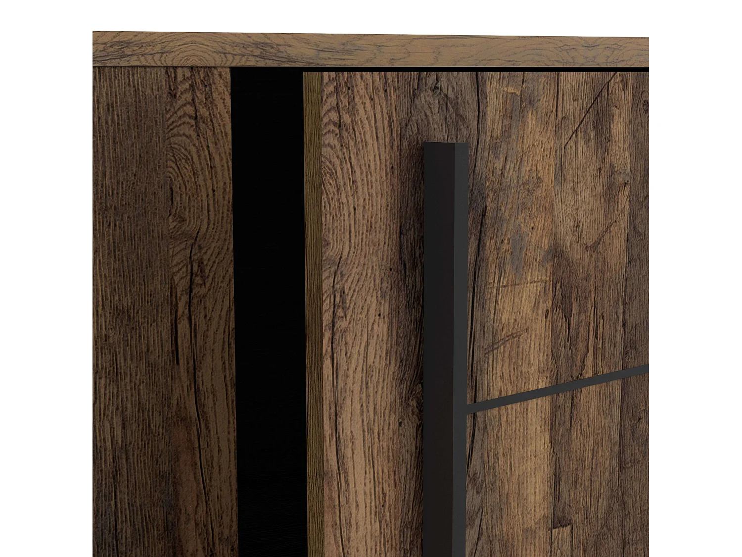 Aparador Salón Mónaco Almacenaje Roble Saloon Negro 206 cm