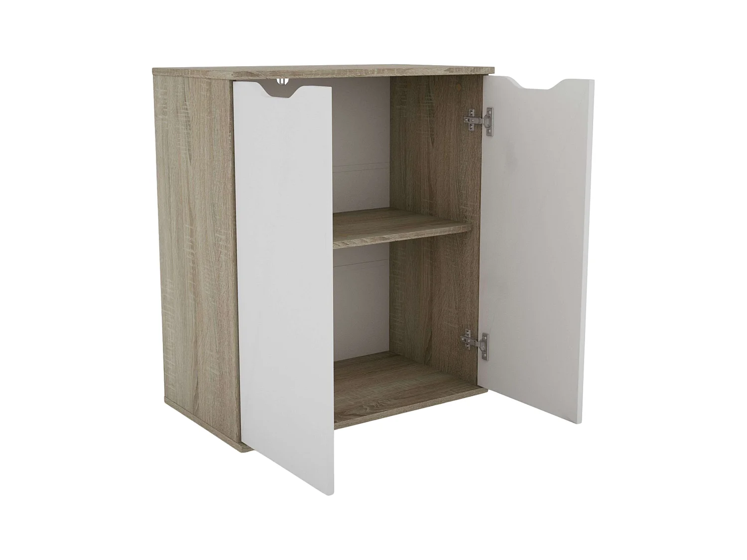 Buffet Parc 2 portes, chêne Sonoma/blanc mat, 66,6 x 78,7 x 38 cm