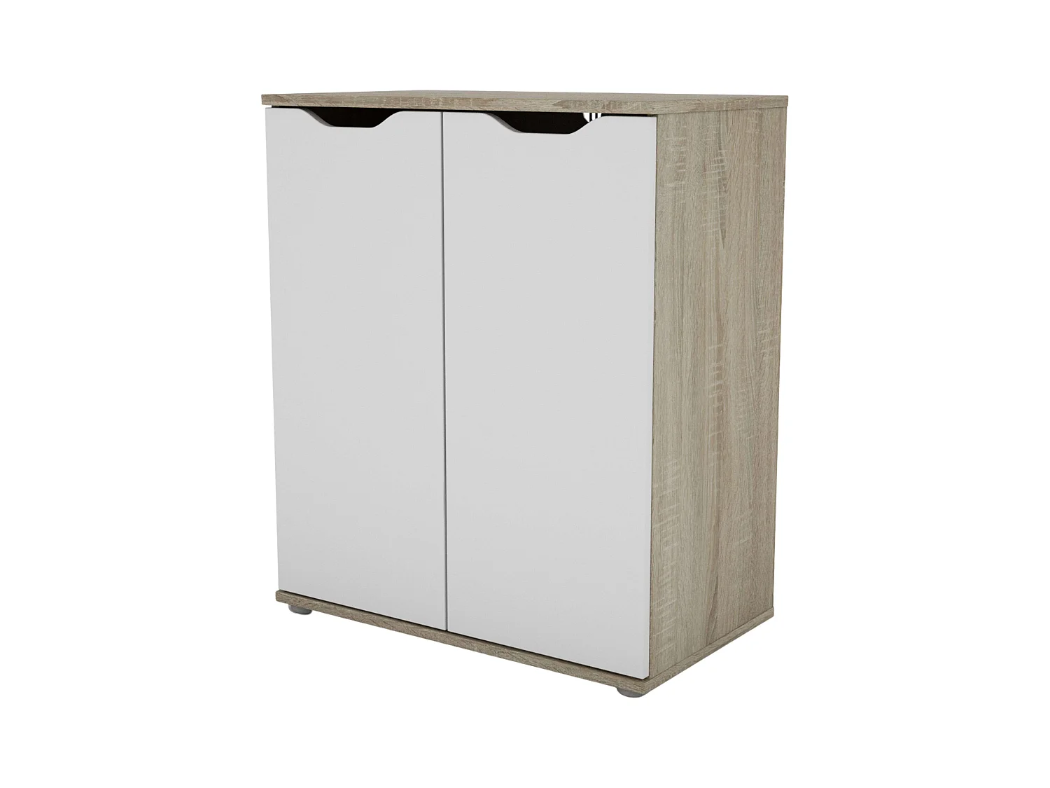 Buffet Parc 2 portes, chêne Sonoma/blanc mat, 66,6 x 78,7 x 38 cm