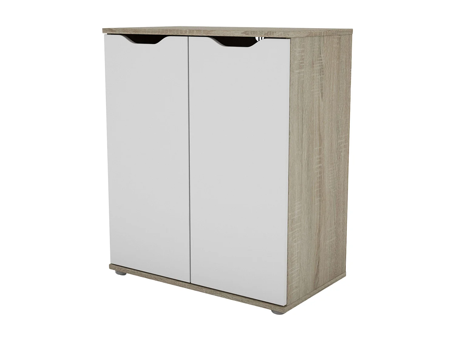 Buffet Parc 2 portes, chêne Sonoma/blanc mat, 66,6 x 78,7 x 38 cm
