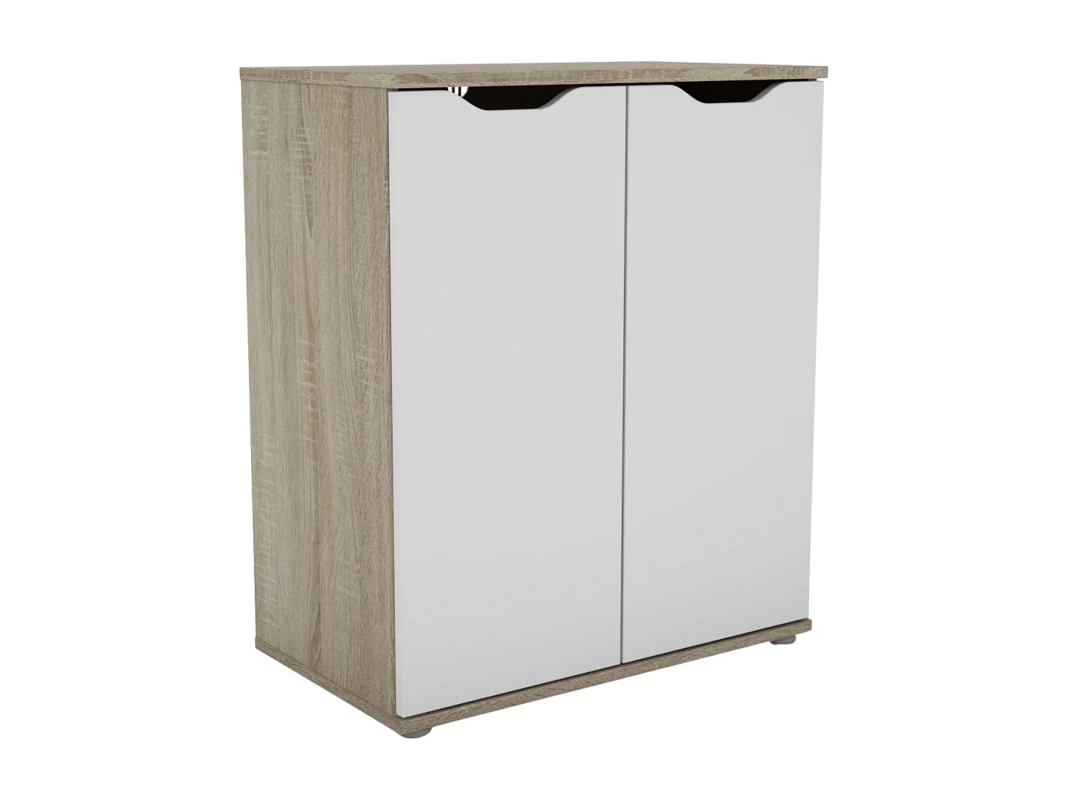 Buffet Parc 2 portes, chêne Sonoma/blanc mat, 66,6 x 78,7 x 38 cm