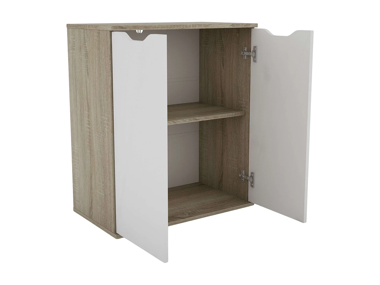 Buffet Parc 2 portes, chêne Sonoma/blanc mat, 66,6 x 78,7 x 38 cm