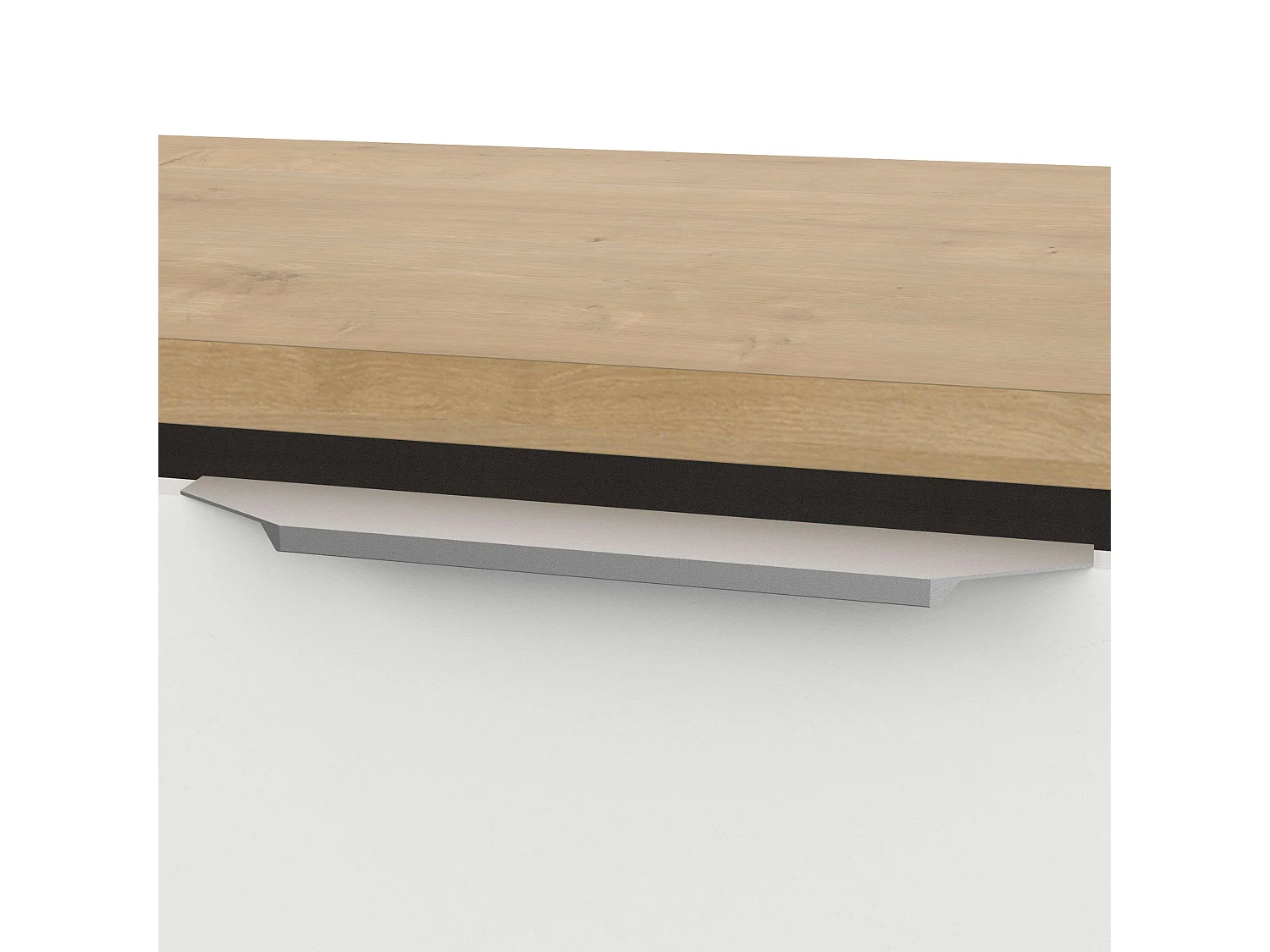 Buffet de salon Access 4P en chêne Hamilton blanc mat 161 cm