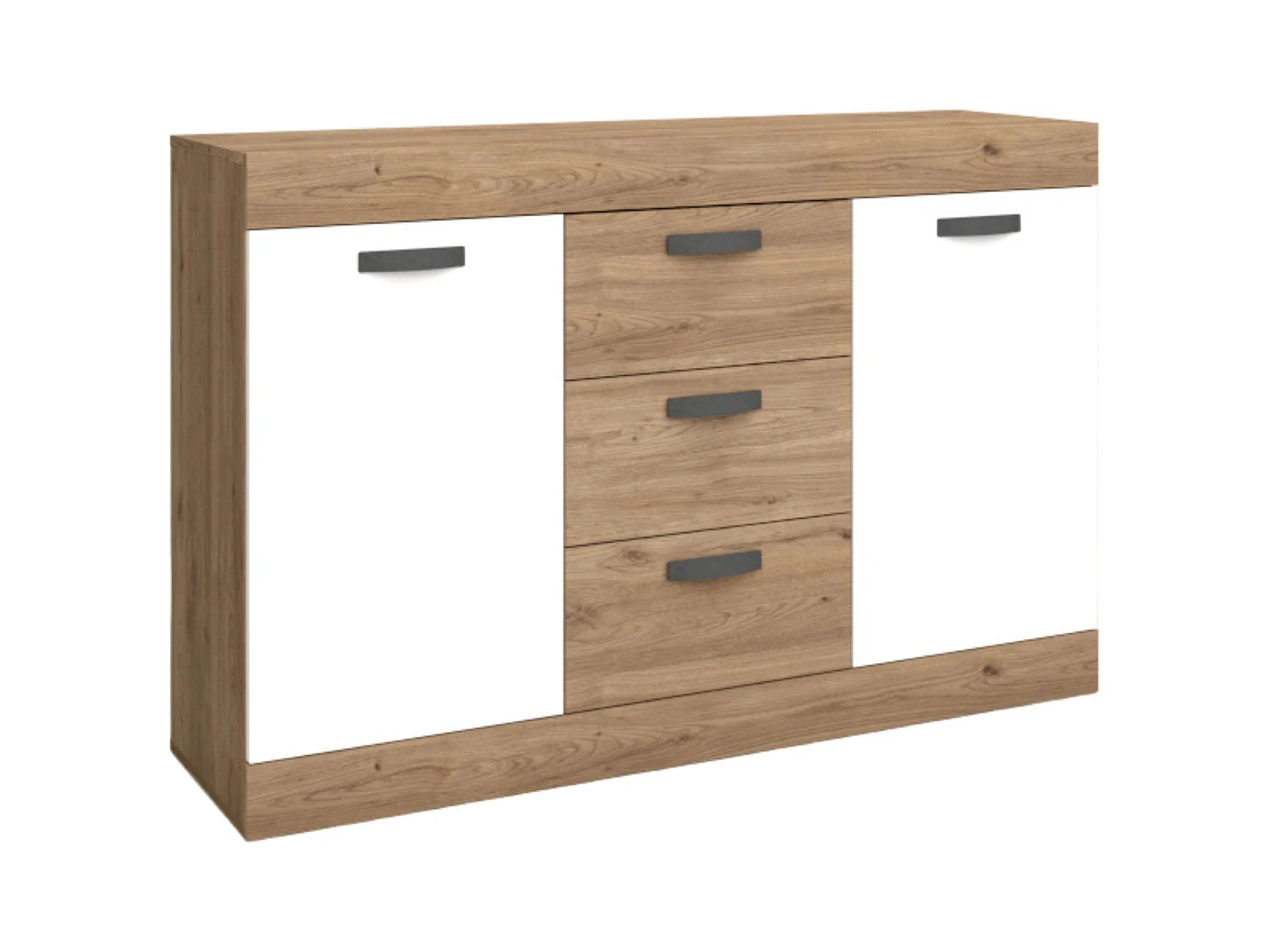 Buffet Argos Blanc Naturel 2 Portes 3 Tiroirs 140x91x40cm