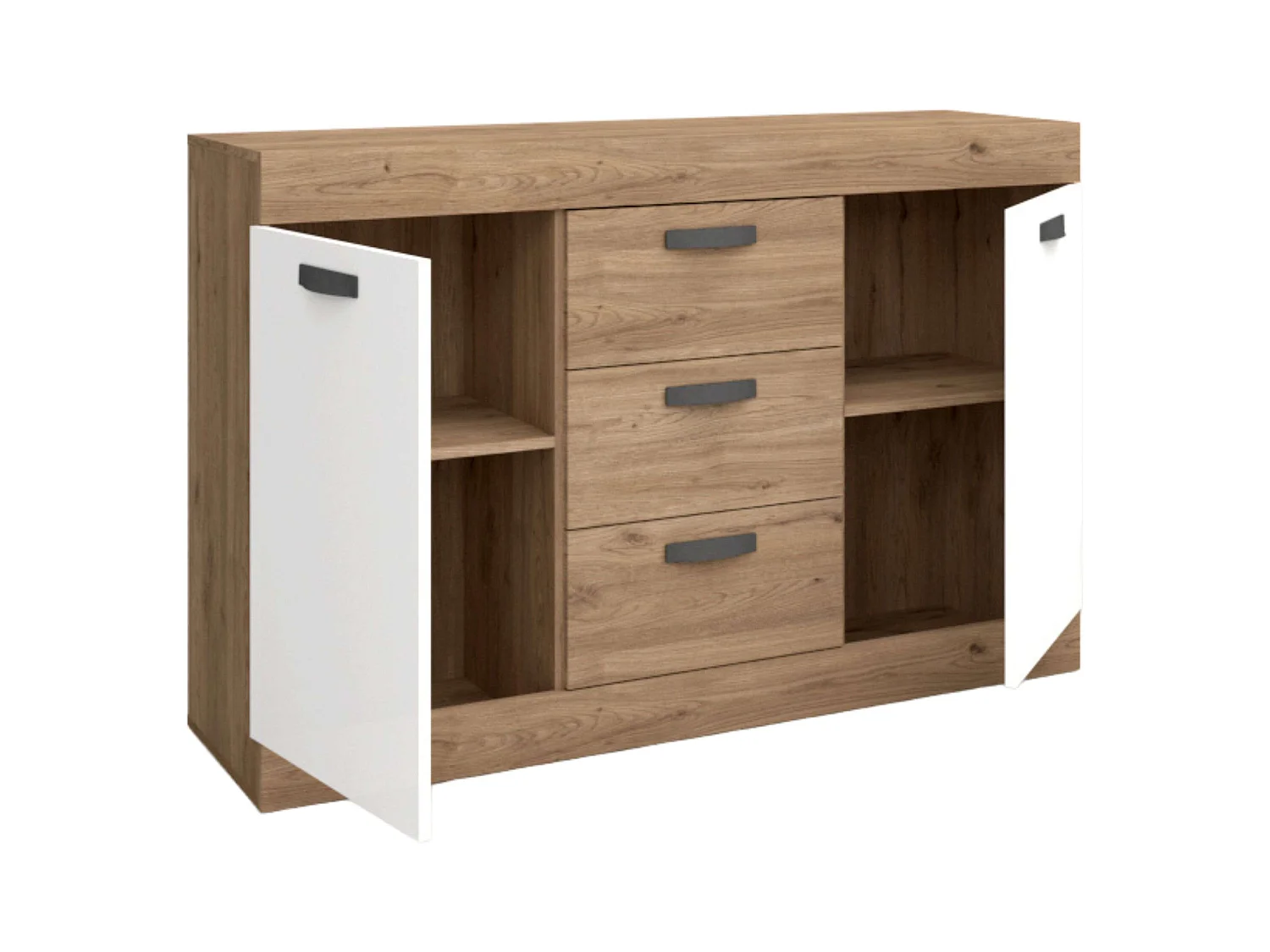 Buffet Argos Blanc Naturel 2 Portes 3 Tiroirs 140x91x40cm