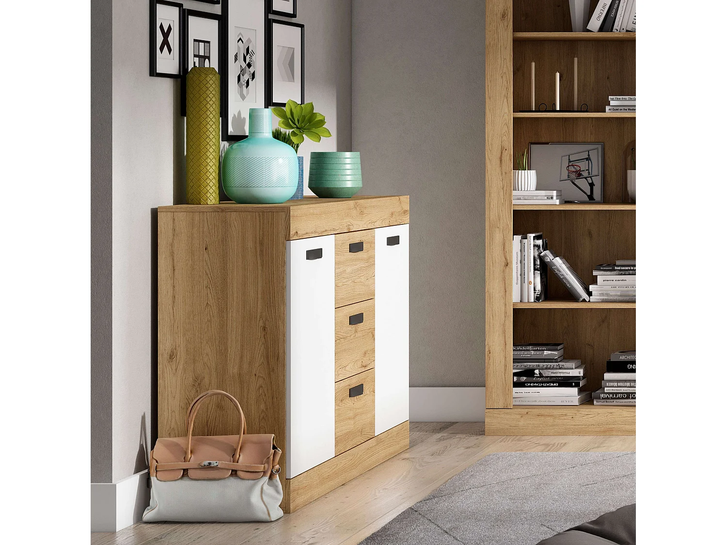 Aparador Argos Blanco Naturale 2 Puertas 3 Cajones 140x91x40cm