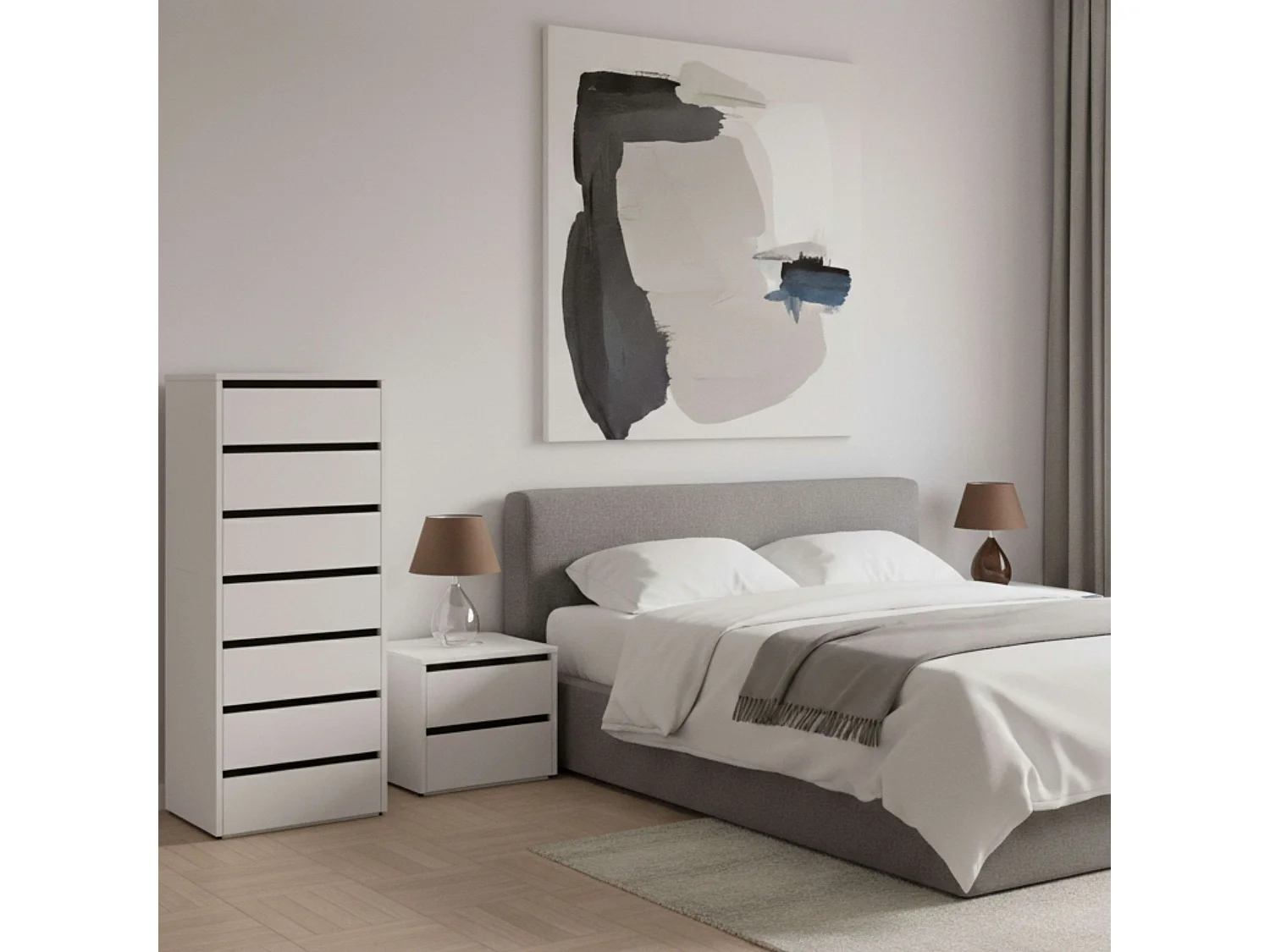 Pack 2 Cajoneras Interior Armarios Blanco Brillo 46x64x45 cm