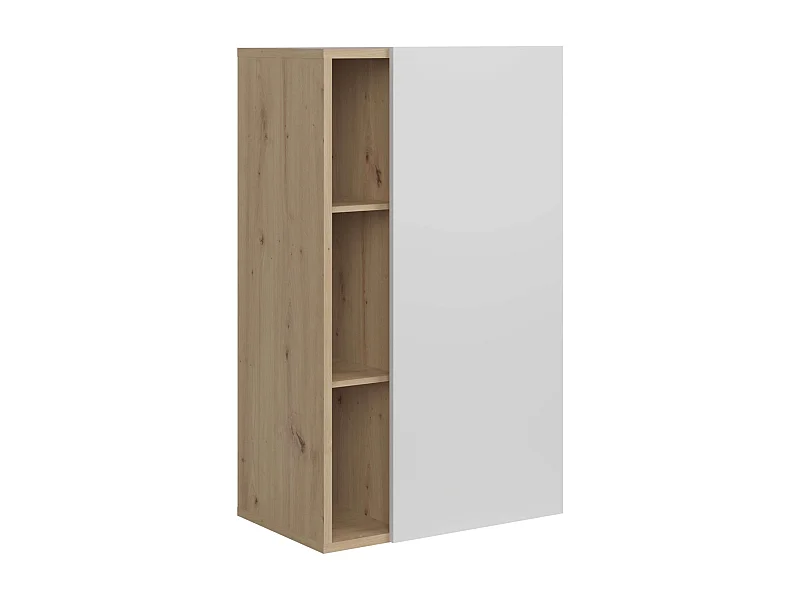 Donna Aparador 1 Puerta 4 Estantes Nórdico Blanco Mate Roble 80 cm