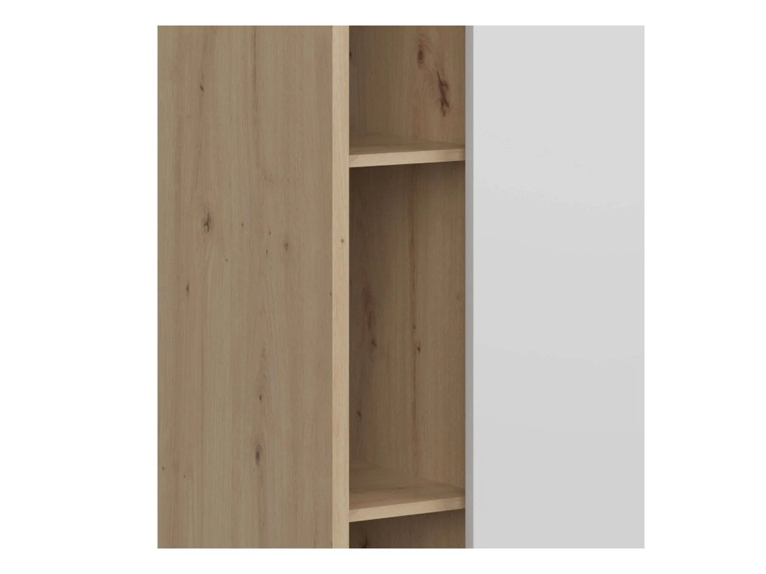 Donna Aparador 1 Puerta 4 Estantes Nórdico Blanco Mate Roble 80 cm