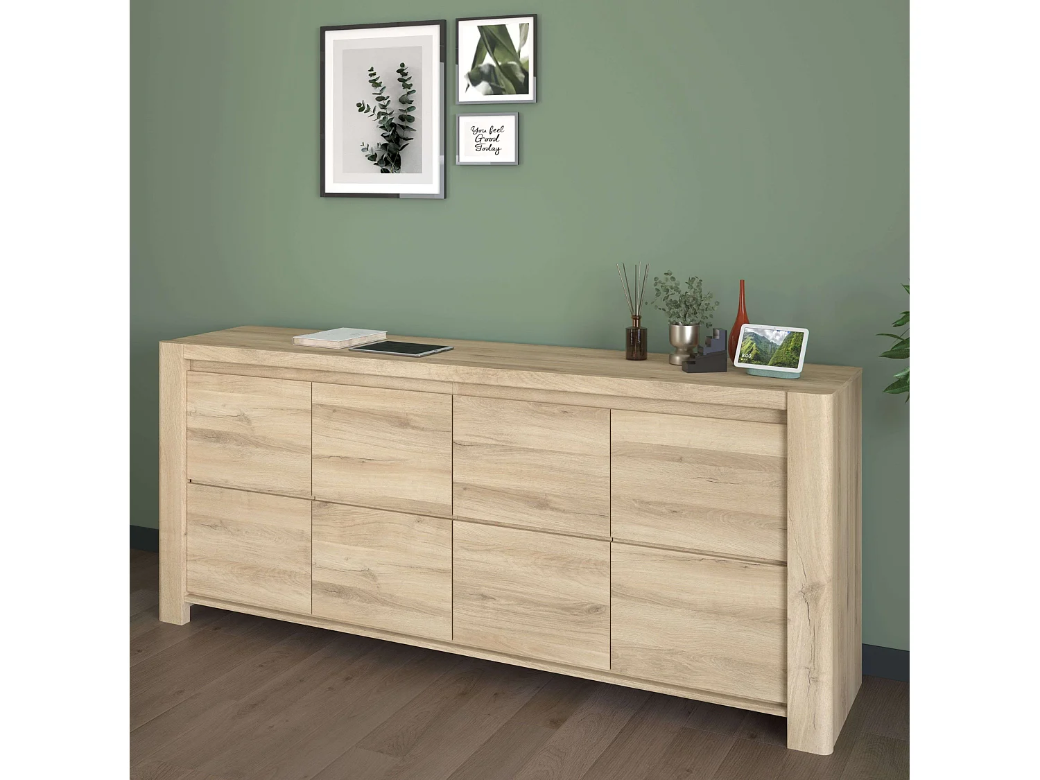 Aparador comedor City Roble Kronberg 197x82x43 cm Moderno