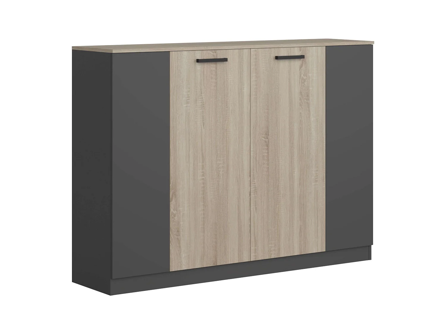 Buffet de bureau de style industriel Wirtz Chêne Sonoma Anthracite 160 cm