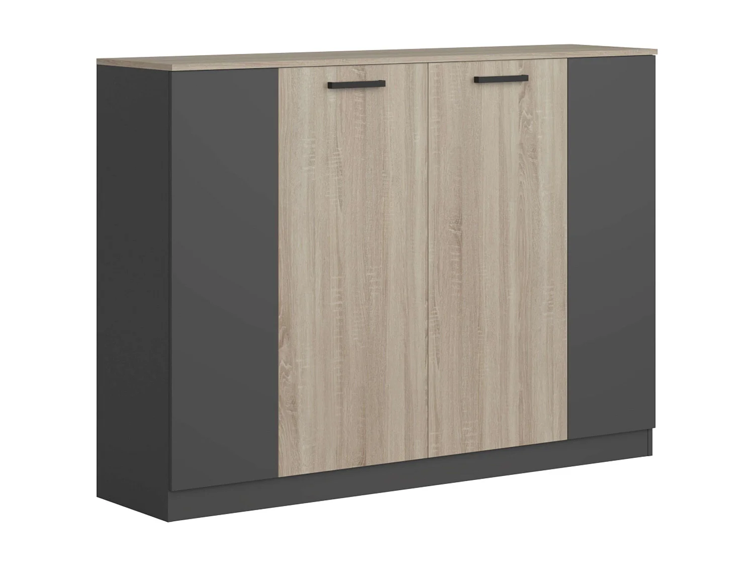 Buffet de bureau de style industriel Wirtz Chêne Sonoma Anthracite 160 cm