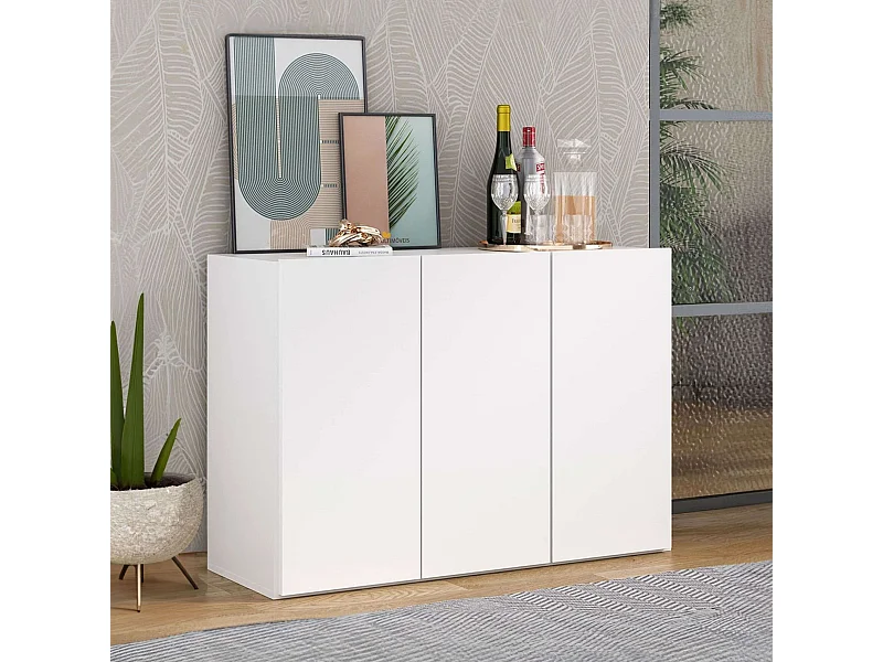 Aparador Voltik para Salón blanco melamina, medidas 90x69.5x32 cm