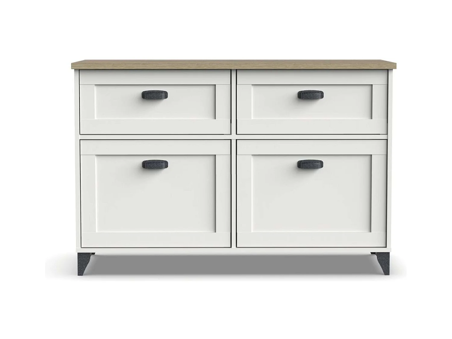 Aparador Comedor Portobello Blanco Soft y Roble Cambrian 120x80x47 cm