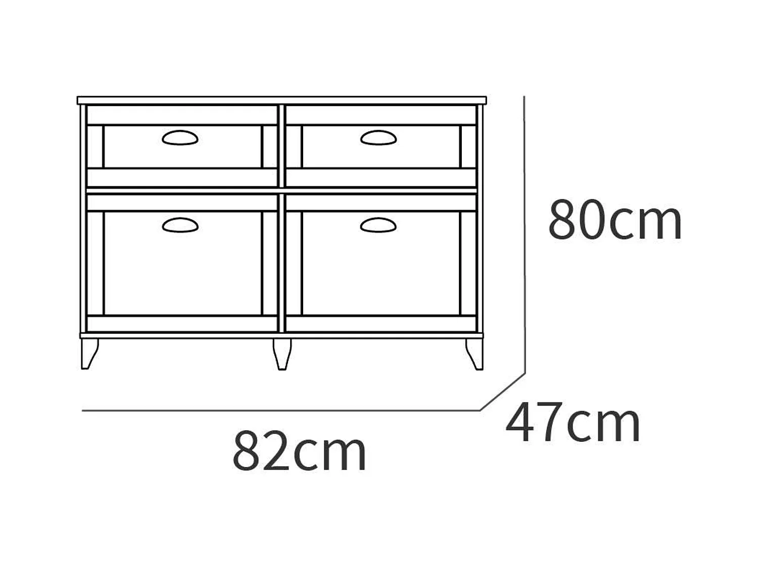 Aparador Comedor Portobello Blanco Soft y Roble Cambrian 120x80x47 cm