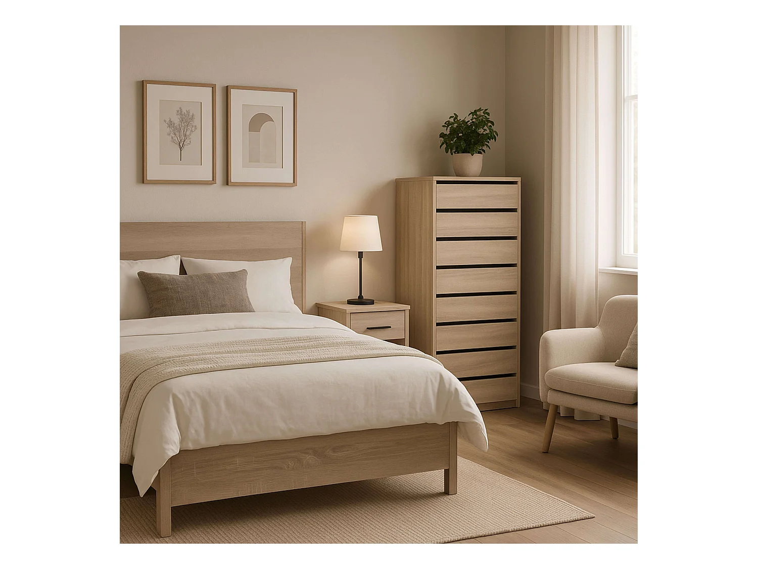 Pack 2 Cajoneras Armarios Roble Cambrian 46x64x45 cm