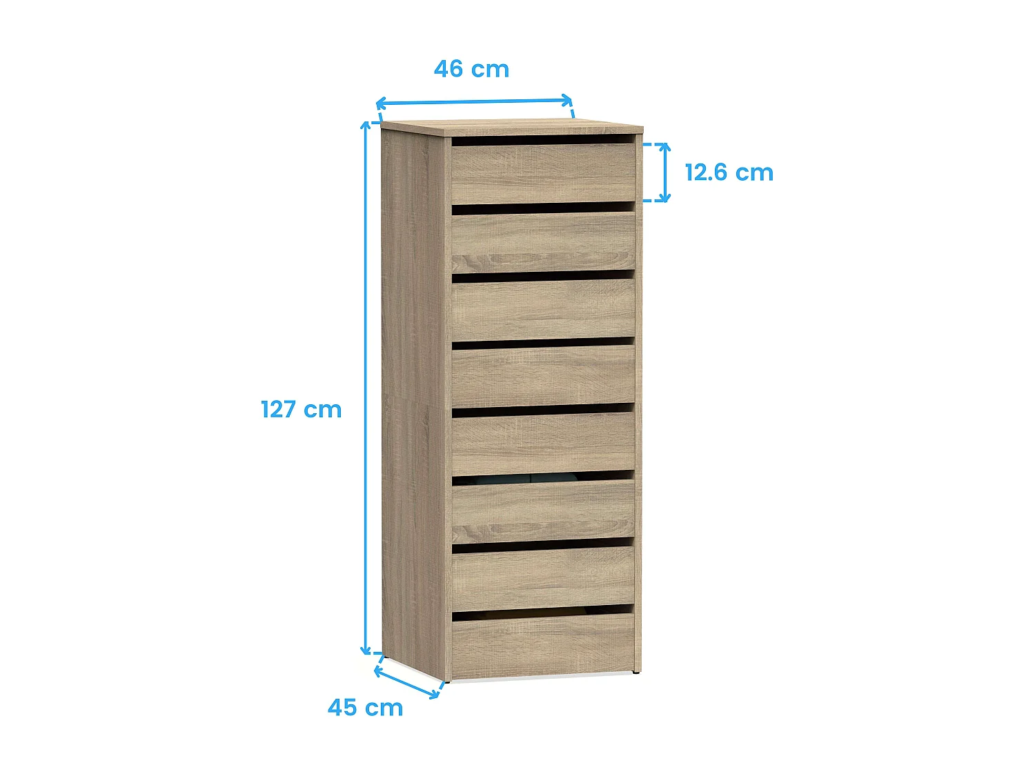 Pack 2 Cajoneras Armarios Roble Cambrian 46x64x45 cm