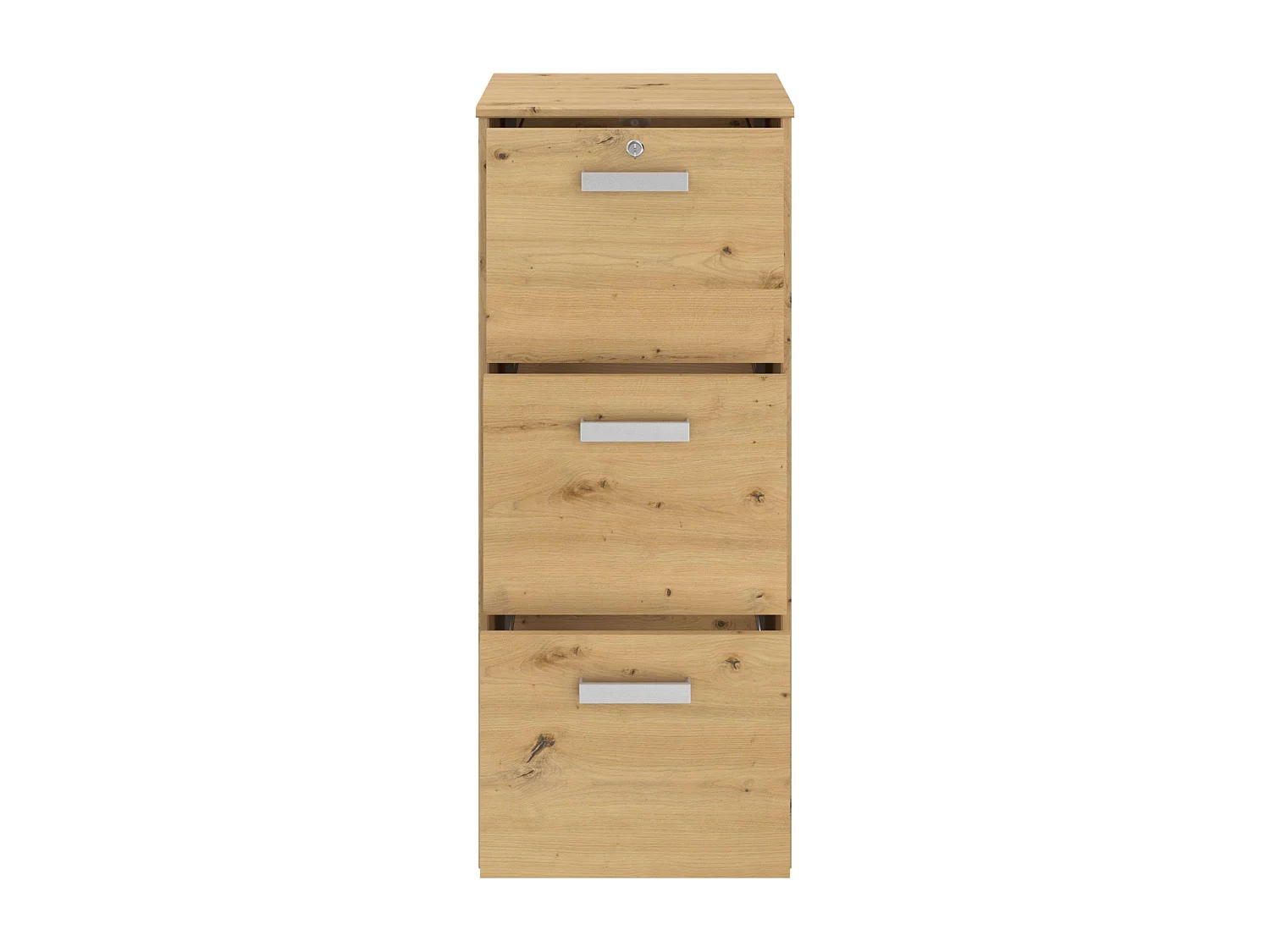 Cajonera Venture Oficina 3C Estilo Industrial Roble 44x106x40 cm