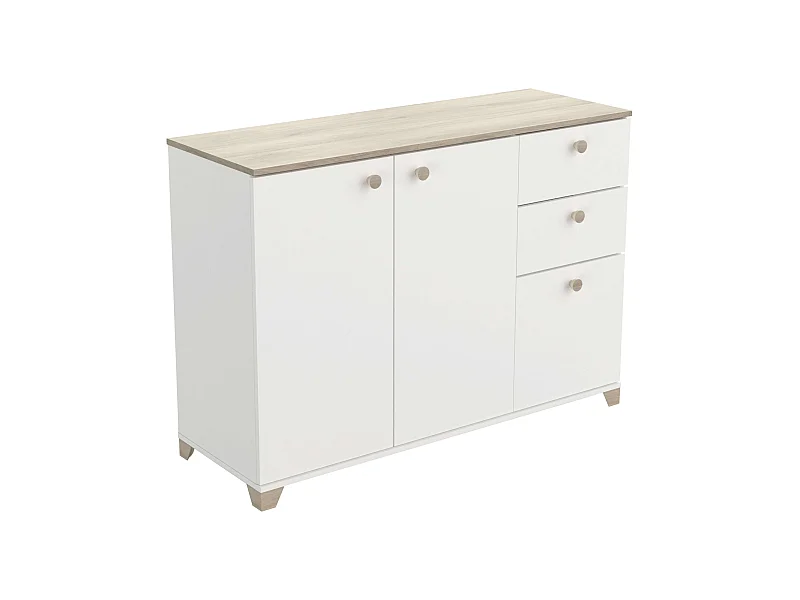 Aparador Izzy Blanco Mate Roble Kronberg 82x120x42 cm Salón Comedor