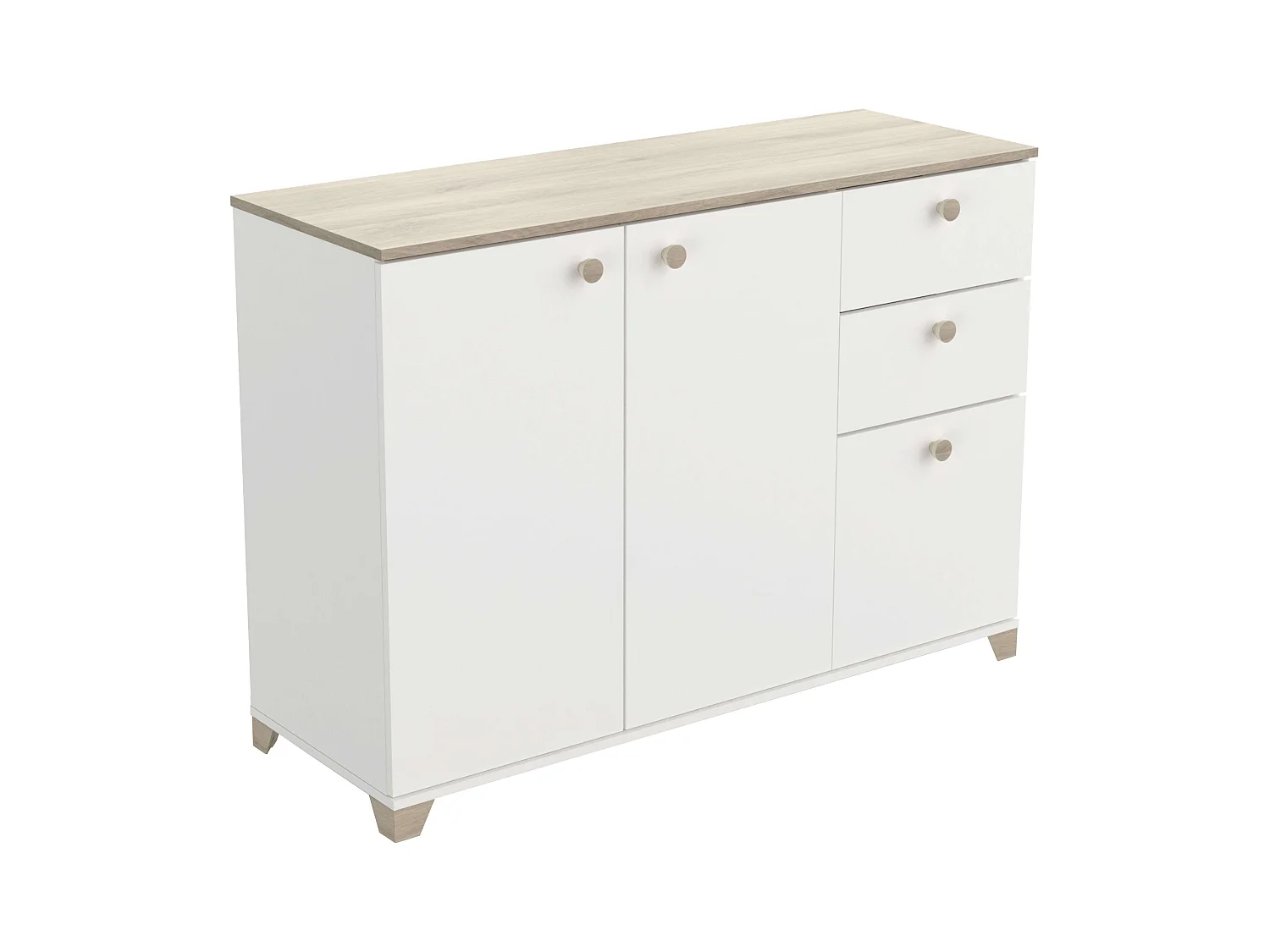 Aparador Izzy Blanco Mate Roble Kronberg 82x120x42 cm Salón Comedor