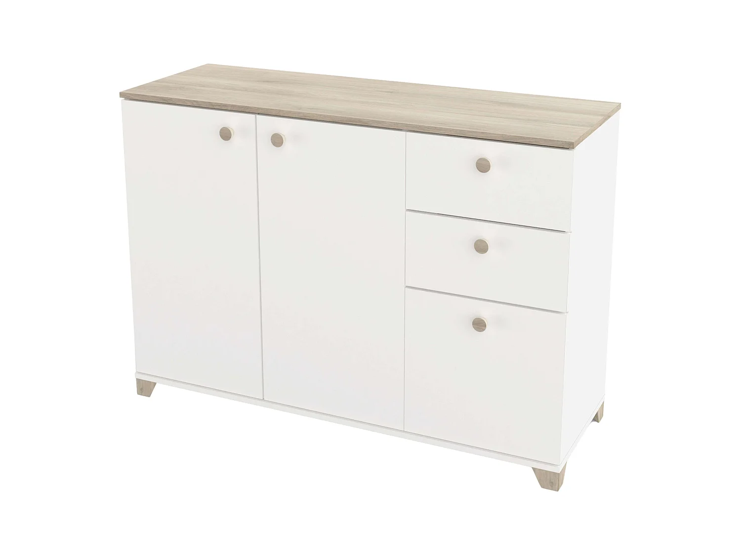 Aparador Izzy Blanco Mate Roble Kronberg 82x120x42 cm Salón Comedor