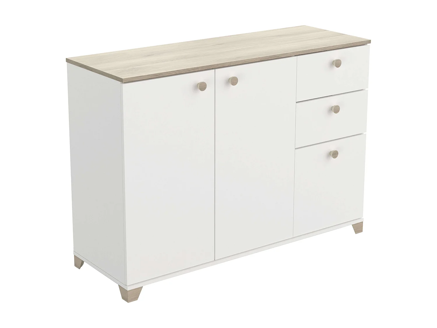 Aparador Izzy Carvalho Kronberg Branco Fosco 82x120x42 cm Sala de Estar Sala de Jantar