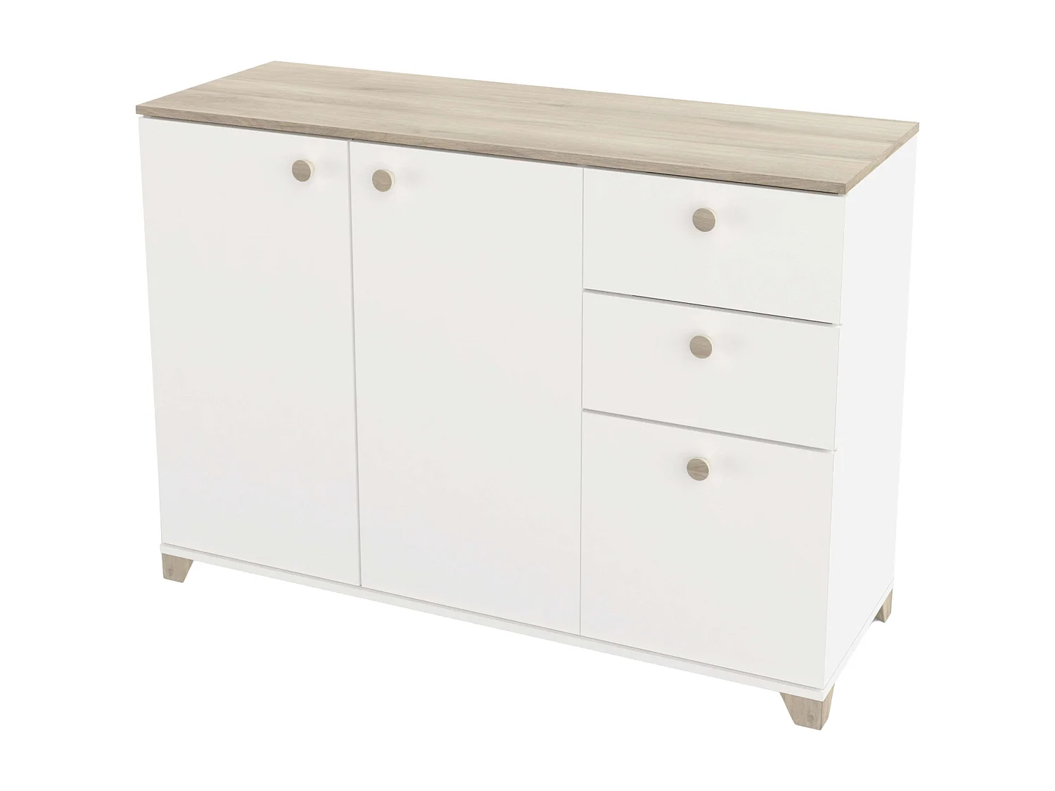 Aparador Izzy Carvalho Kronberg Branco Fosco 82x120x42 cm Sala de Estar Sala de Jantar