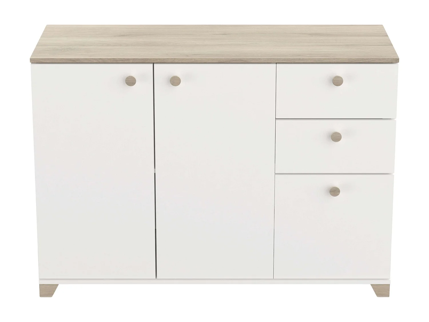 Aparador Izzy Carvalho Kronberg Branco Fosco 82x120x42 cm Sala de Estar Sala de Jantar