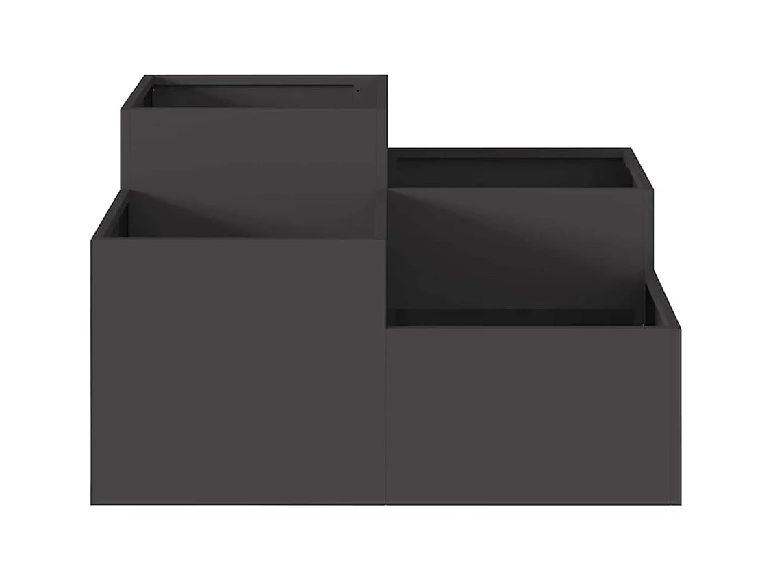 Maceta para Jardín | Jardinera | Macetero Negro 100 x 100 x 48 cm Acero