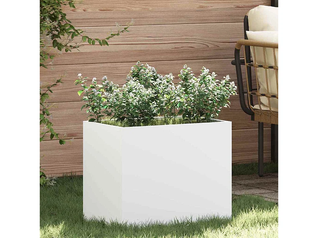 Maceta para Jardín | Jardinera | Macetero Blanco 50 x 32 x 40 cm