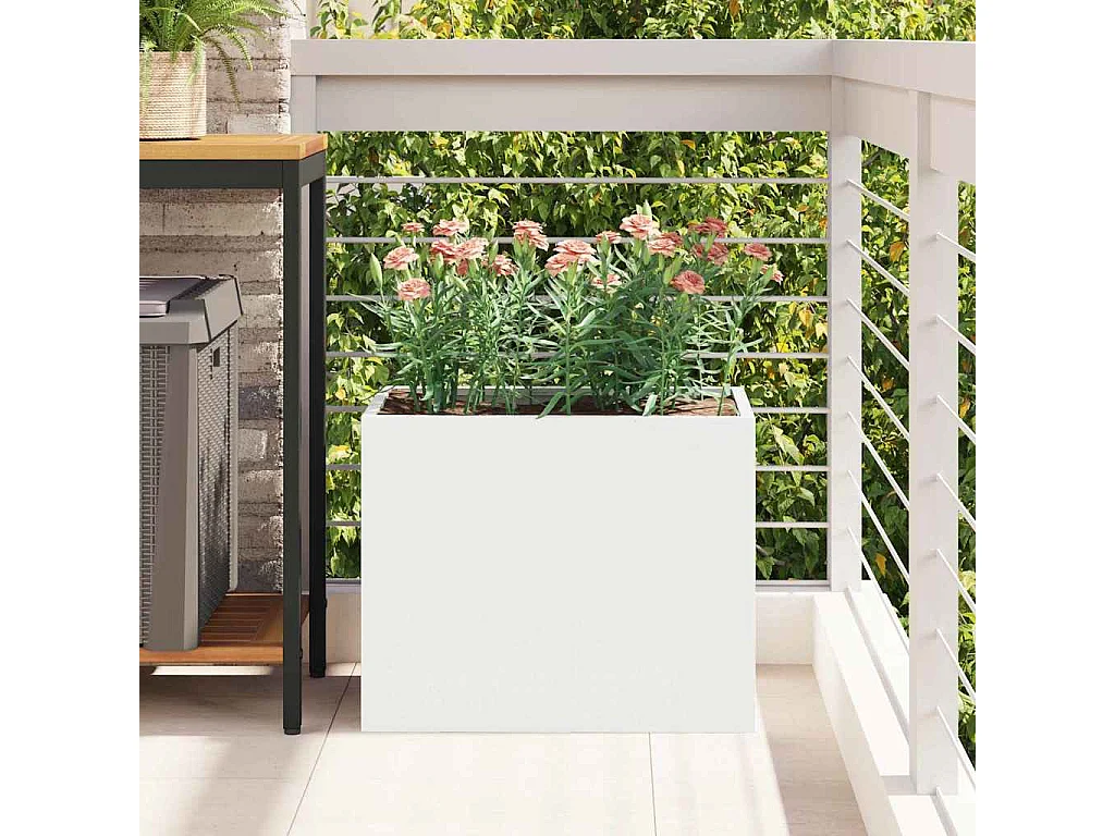 Maceta para Jardín | Jardinera | Macetero Blanco 50 x 32 x 40 cm