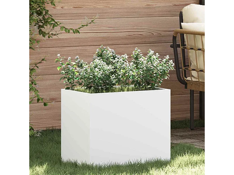 Maceta para Jardín | Jardinera | Macetero Blanco 50 x 32 x 40 cm