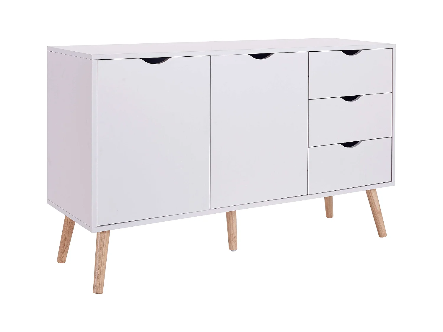 Buffet de salon Fiano blanc de style nordique 120x75x39 cm