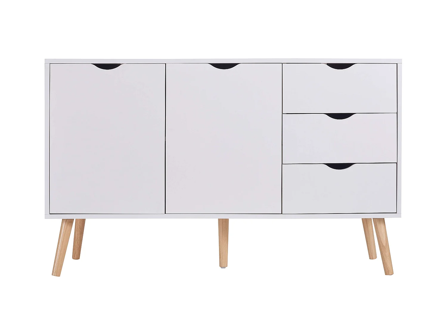 Buffet de salon Fiano blanc de style nordique 120x75x39 cm