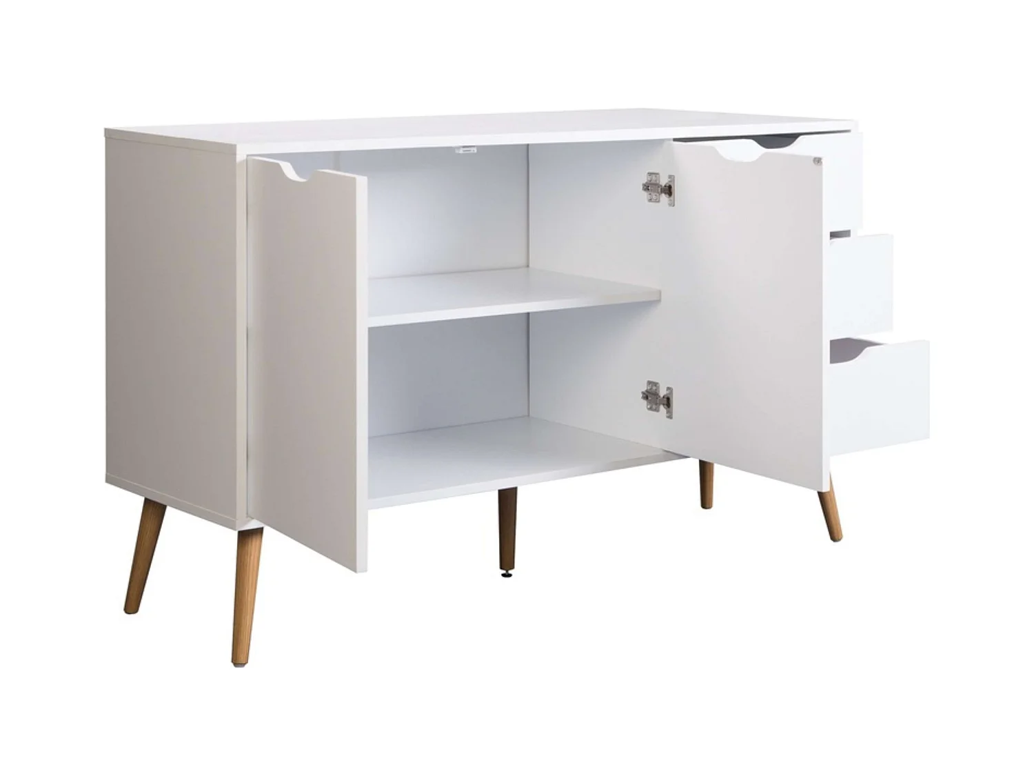 Buffet de salon Fiano blanc de style nordique 120x75x39 cm