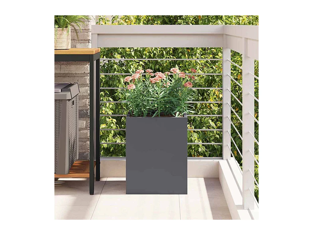 Maceta para Jardín | Jardinera | Macetero Antracita Acero laminado en frío