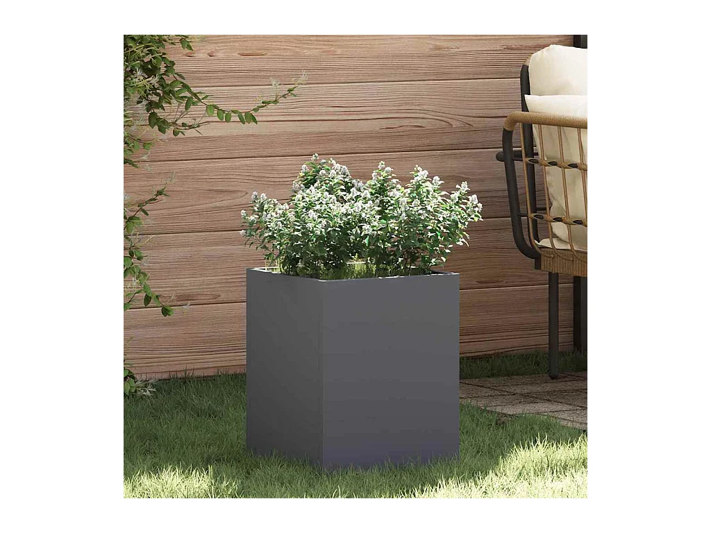 Cache-pot de jardin | Jardinière Anthracite Acier laminé à froid