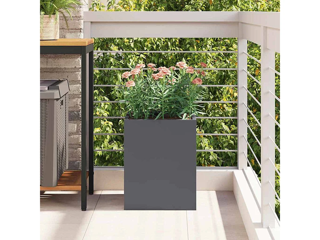 Cache-pot de jardin | Jardinière Anthracite Acier laminé à froid