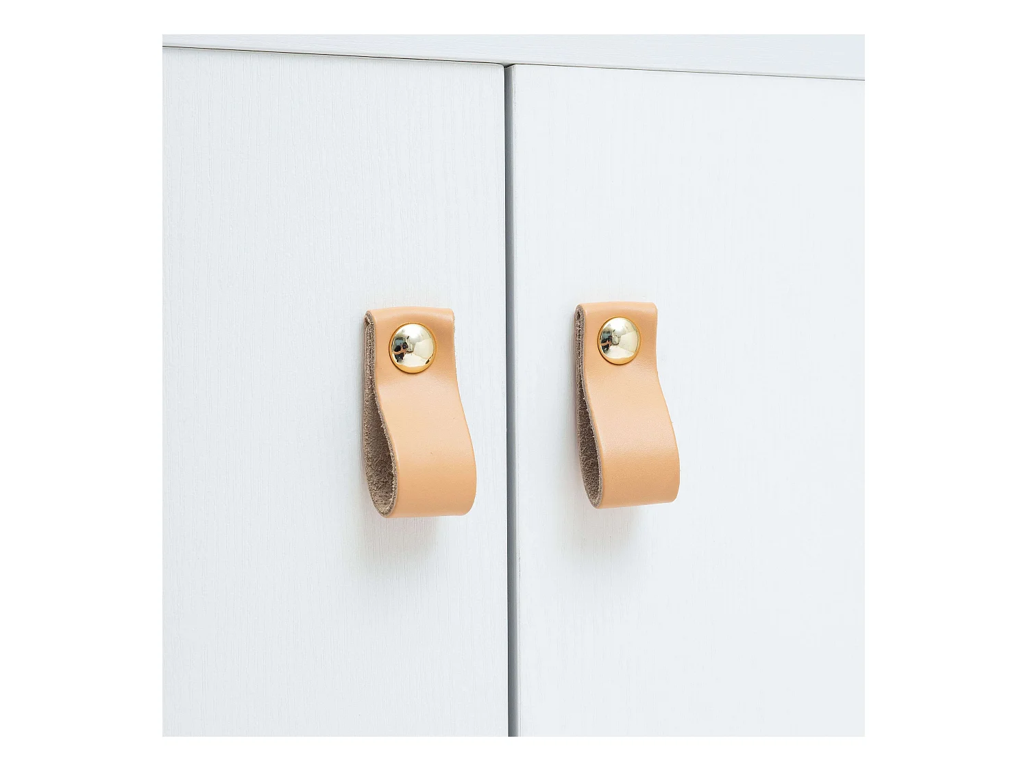 Buffet Anzio 3 portes, pieds en pin, 140 x 68 x 35 cm, blanc mat