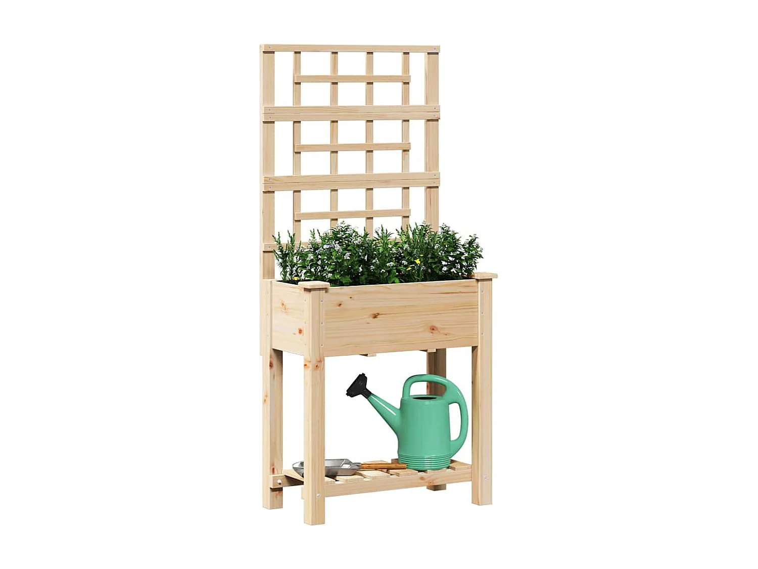 Maceta para Jardín | Jardinera | Macetero con estante Beige 71 x 38 x 152 cm