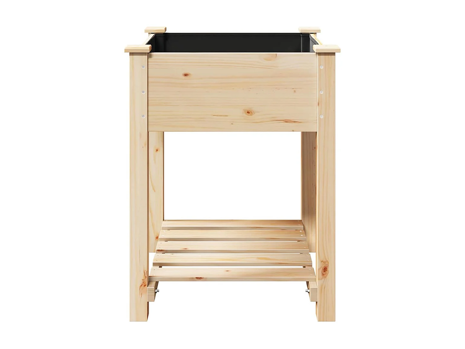 Maceta para Jardín | Jardinera | Macetero con estante Beige 60.5 x 60 x 76.5 cm