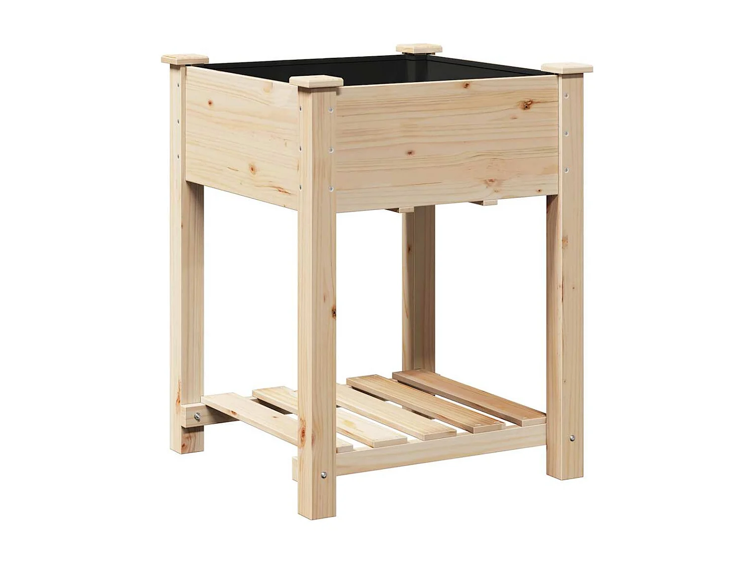 Maceta para Jardín | Jardinera | Macetero con estante Beige 60.5 x 60 x 76.5 cm