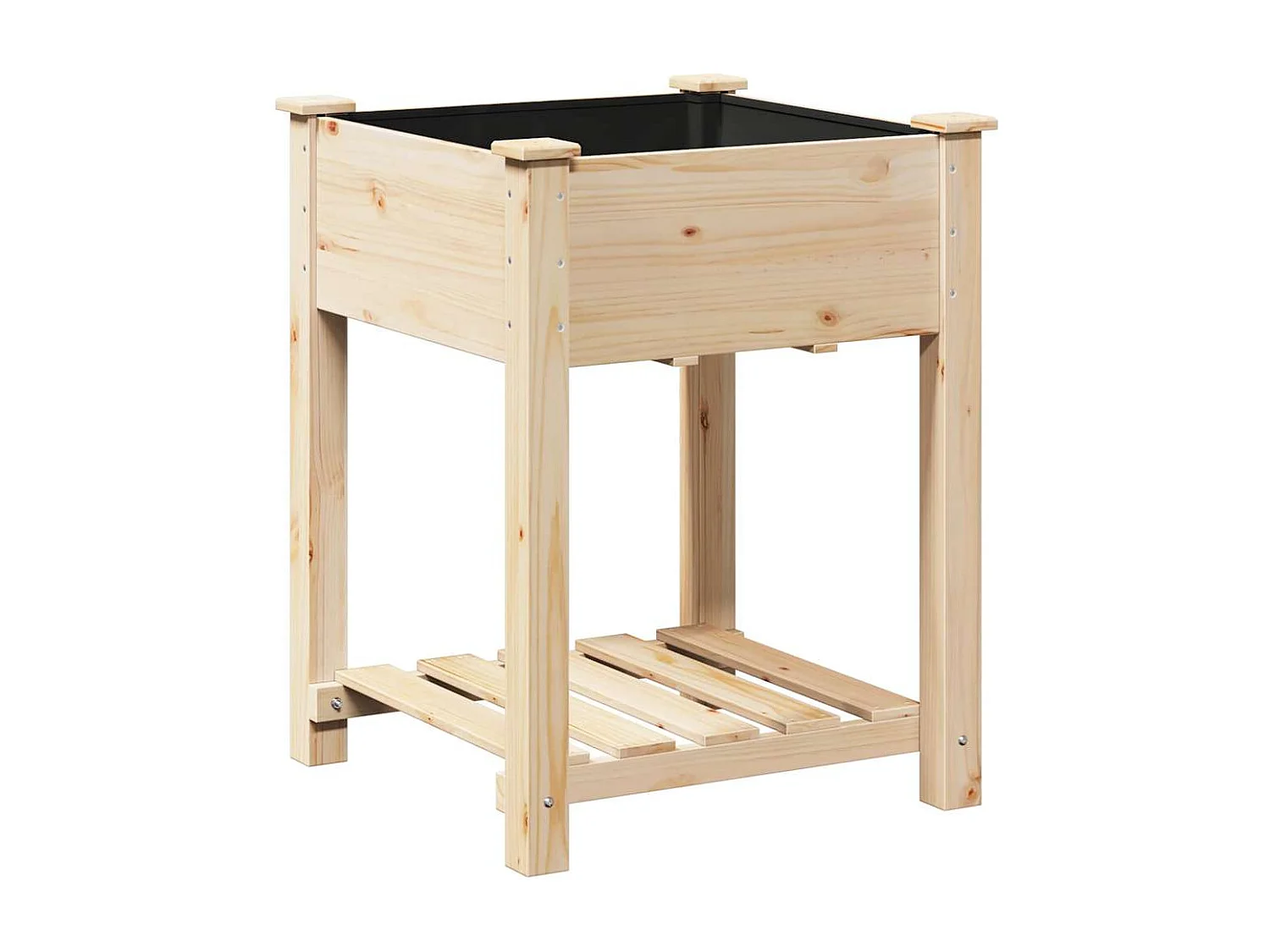 Maceta para Jardín | Jardinera | Macetero con estante Beige 60.5 x 60 x 76.5 cm