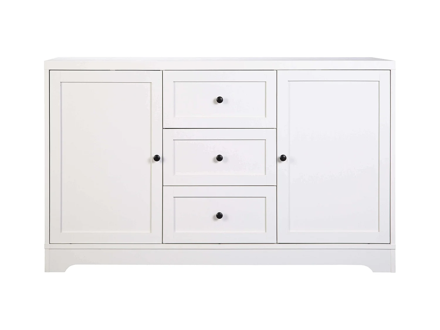 Buffet de salon Ottavia 2 portes 3 tiroirs Blanc 120 cm