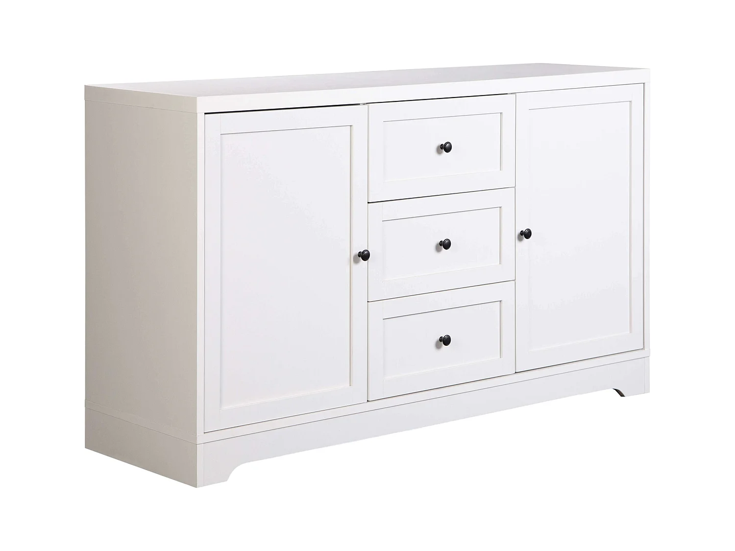 Buffet de salon Ottavia 2 portes 3 tiroirs Blanc 120 cm