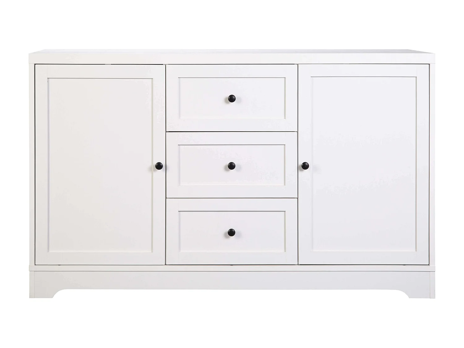 Buffet de salon Ottavia 2 portes 3 tiroirs Blanc 120 cm