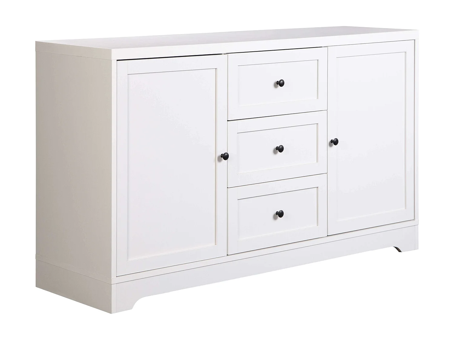 Buffet de salon Ottavia 2 portes 3 tiroirs Blanc 120 cm
