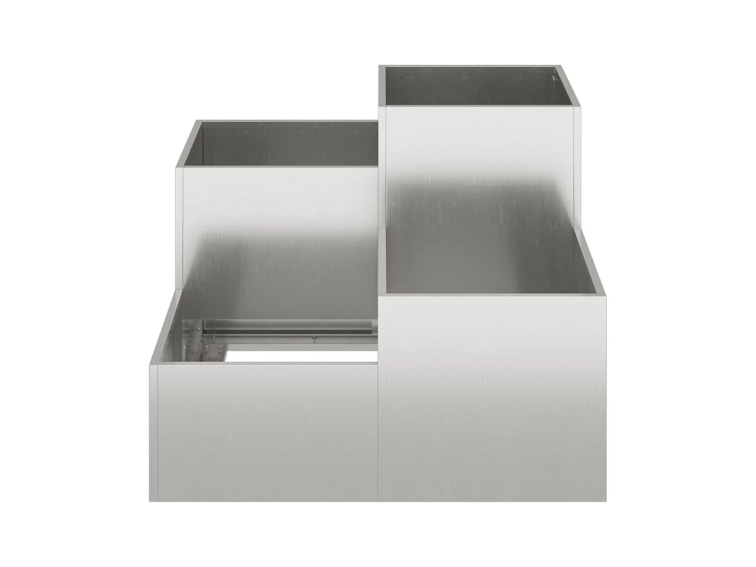 Maceta para Jardín | Jardinera | Macetero Plateado 100 x 100 x 60 cm Acero inoxidable