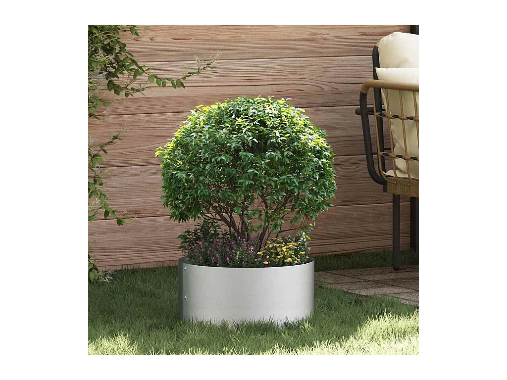 Maceta para Jardín | Jardinera | Macetero Plateado 40 x 40 x 20 cm Acero galvanizado