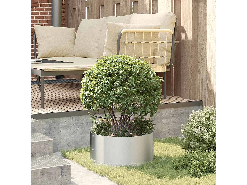 Maceta para Jardín | Jardinera | Macetero Plateado 40 x 40 x 20 cm Acero galvanizado